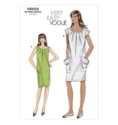 8552 SO EZ VOGUE LOOSE PLEAT CAP/ SLVLSS DRESS PATTERN 8-16